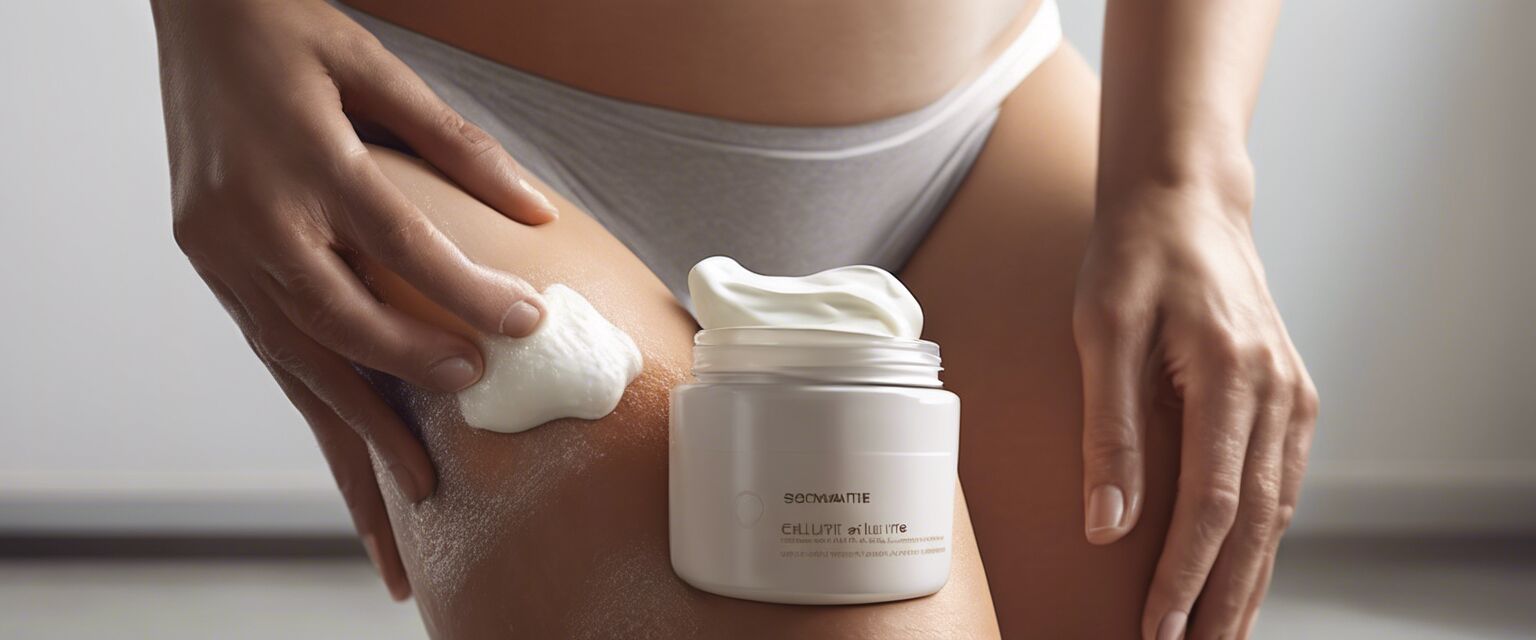 Applying cellulite cream